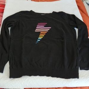 Sugarhill Black Sweater with Colorful Lightning Graphic